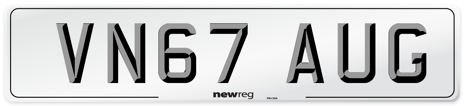 VN67 AUG Number Plate from New Reg